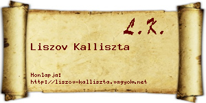 Liszov Kalliszta névjegykártya