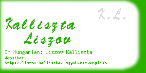 kalliszta liszov business card